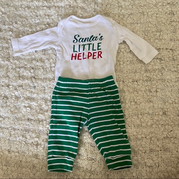 santa's little helper baby outfit